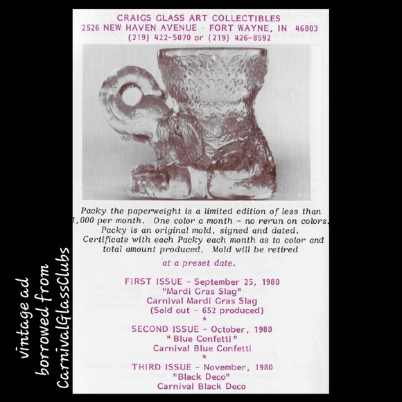 Rare "Packy the Elephant" Irredescent Carnival Glass Paperweight or 🥚 Holder - Picture 16 of 16